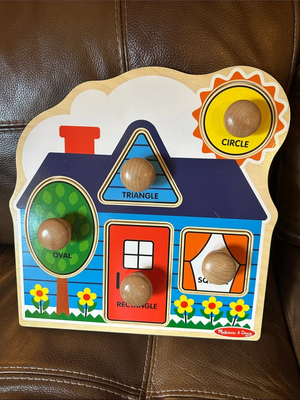 Melissa & Doug Colorful Wooden Alphabet & Vehicle/Animal Knob Puzzle Set